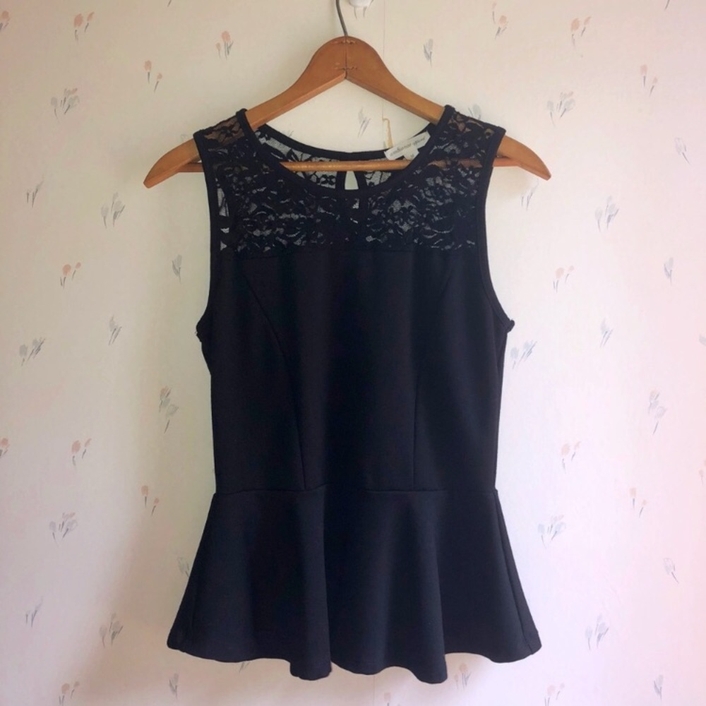 Ambiance Black Fit & Flare Lacey Tank Top